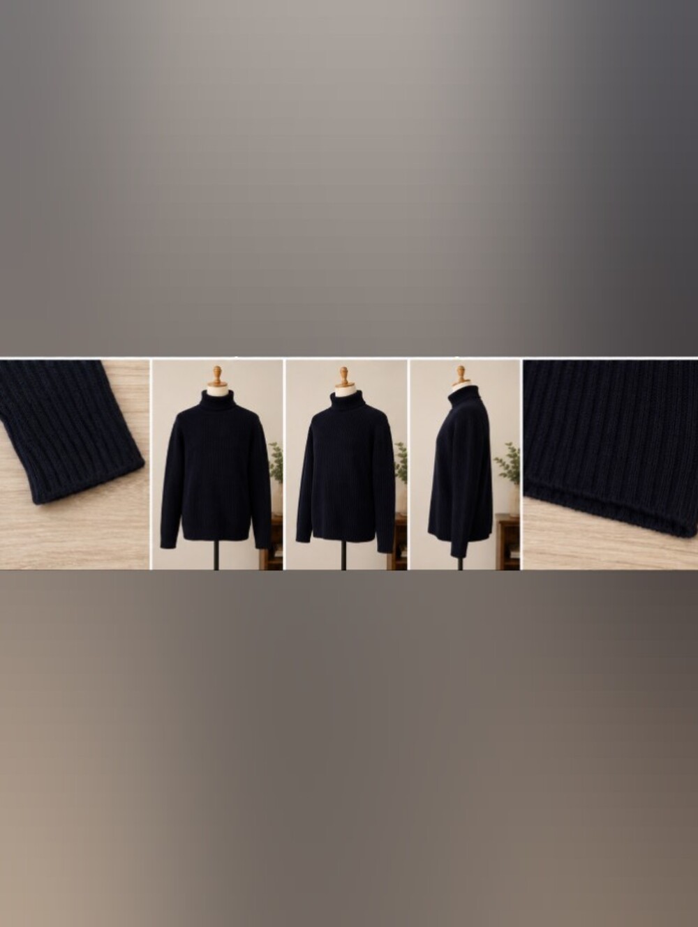 Polo by Ralph Lauren Navy Ribbed Turtleneck Sweater - Picture 4 of 7